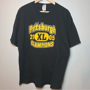 Vintage Pittsburgh Steelers Shirt Men’s XL Black T-Shirt 2005 Super Bowl NFL